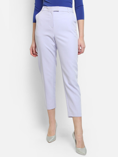 

COVER STORY Women Purple Regular Fit Solid Regular Trousers