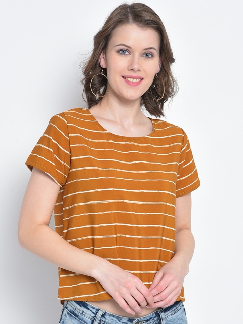 

Mayra Women Mustard Yellow Striped Top
