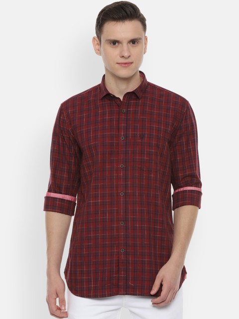 

Allen Solly Men Maroon Slim Fit Checked Casual Shirt