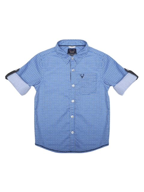 

Allen Solly Junior Boys Blue & White Regular Fit Printed Casual Shirt
