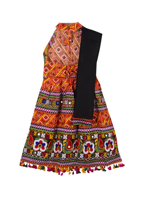 

KID1 Orange Ready to Wear Lehenga & Blouse with Dupatta