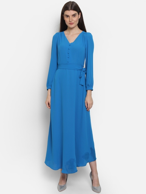 

COVER STORY Women Solid Blue Maxi Dress