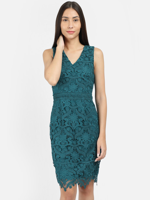 

COVER STORY Women Self Design Green Sheath Dress
