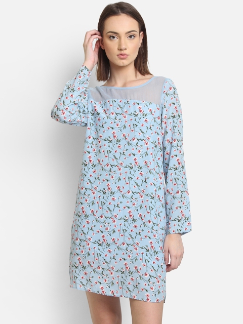 

COVER STORY Women Printed Blue A-Line Dress