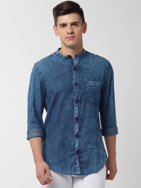 

Peter England Casuals Men Blue Slim Fit Faded Denim Shirt