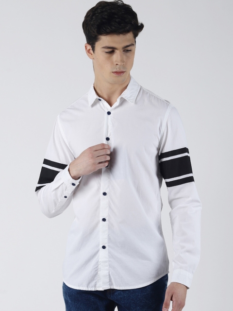 

Blue Saint Men White Slim Fit Solid Casual Shirt
