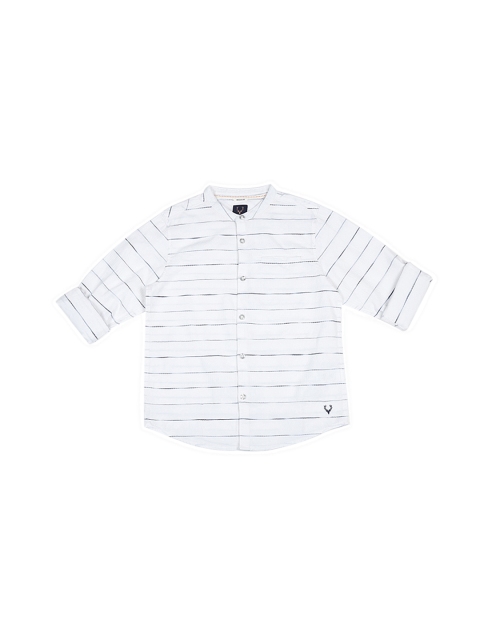 

Allen Solly Junior Boys White Regular Fit Striped Casual Shirt