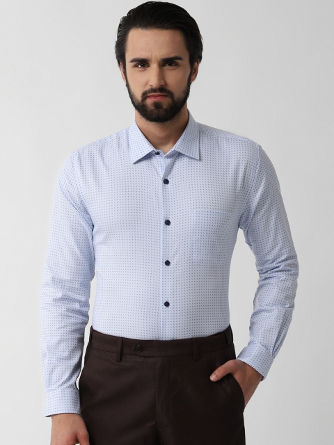 

Peter England Men Blue Slim Fit Printed Formal Shirt
