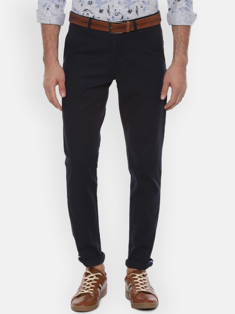 

Van Heusen Sport Men Navy Blue Slim Fit Solid Regular Trousers