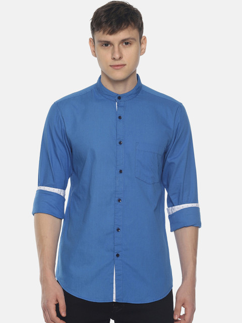 

IVOC Men Blue Slim Fit Solid Casual Shirt