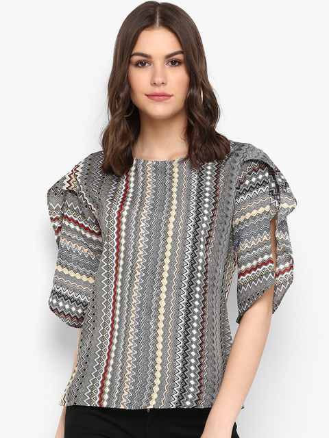 

One Femme Women Black Striped Top