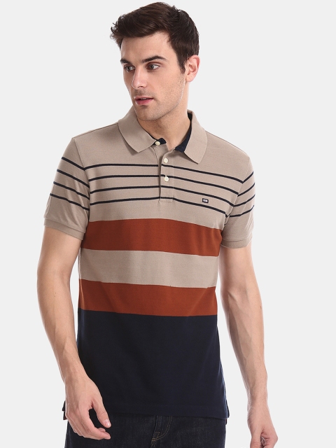 

Arrow Sport Men Beige Colourblocked Polo Collar T-shirt