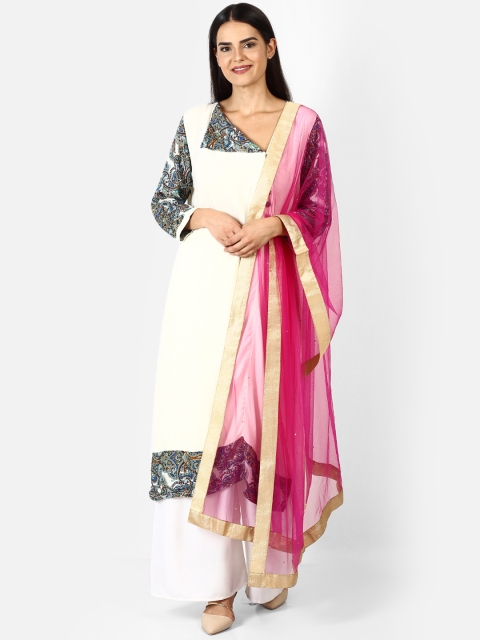 

amraoo Women Magenta Solid Dupatta