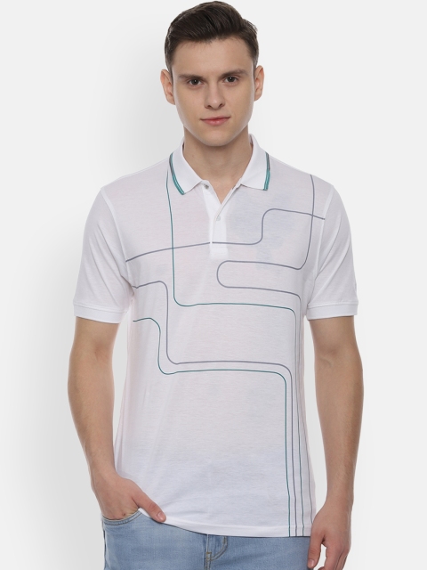 

Allen Solly Men Off-White Printed Polo Collar T-shirt