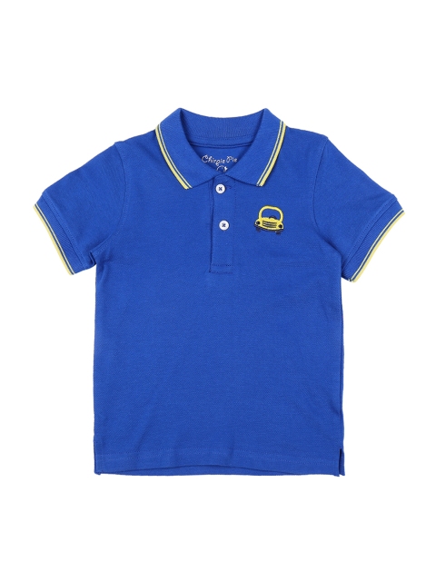 

Chirpie Pie by Pantaloons Boys Blue Solid Polo Collar T-shirt
