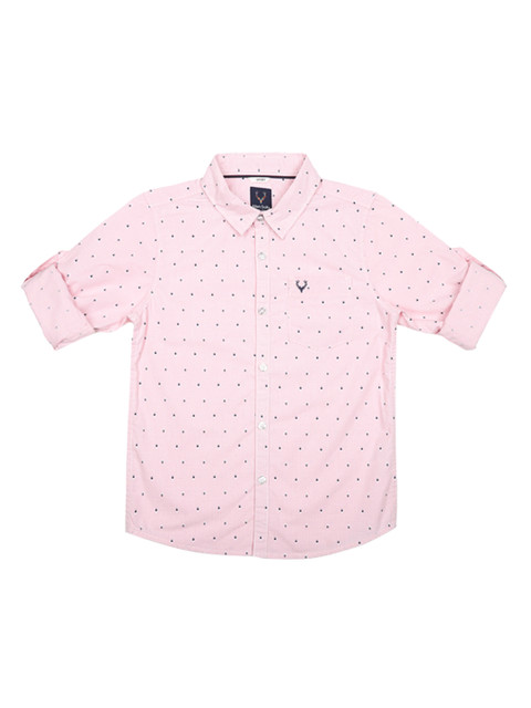 

Allen Solly Junior Boys Pink & Navy Blue Regular Fit Printed Casual Shirt
