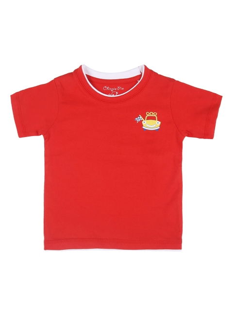 

Chirpie Pie by Pantaloons Boys Red Solid Round Neck T-shirt