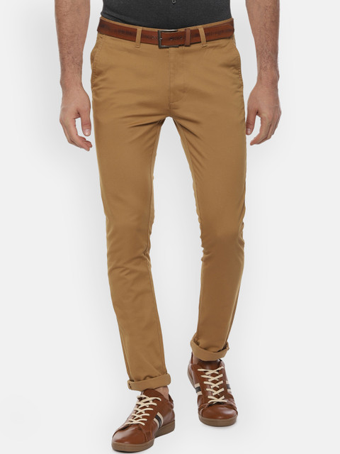 

V Dot Men Beige Slim Fit Solid Chinos