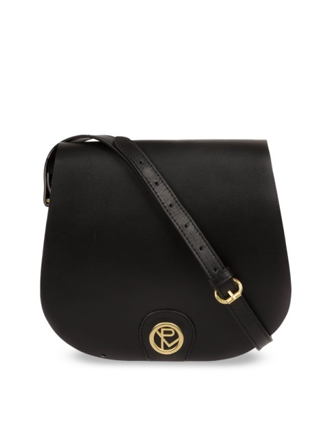 

PURE LUXURIES LONDON Black Ambleside Handcrafted Genuine Leather Cross Body Bag