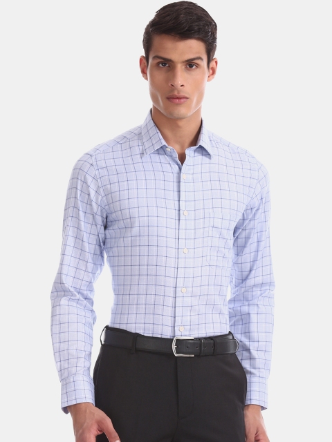 

Arrow Men Blue Regular Fit Checked Casual Shirt