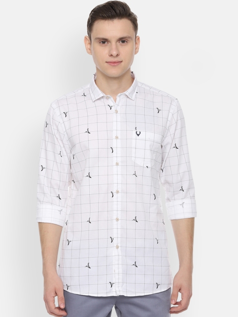 

Solly Jeans Co. Men White Regular Fit Checked Casual Shirt