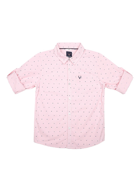 

Allen Solly Junior Boys Pink & Navy Blue Regular Fit Printed Casual Shirt
