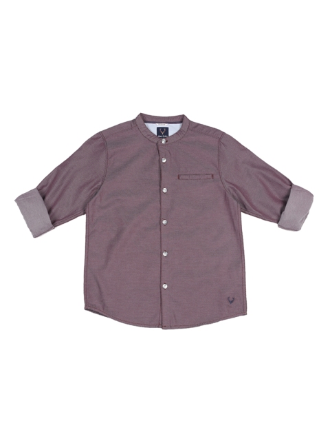 

Allen Solly Junior Boys Brown & Maroon Regular Fit Solid Casual Shirt