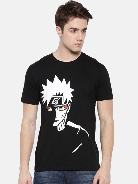 

Bushirt Men Black Printed Round Neck T-shirt