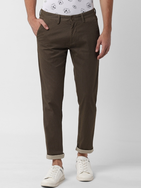 

Peter England Casuals Men Brown Slim Fit Self Design Regular Trousers