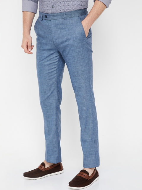 

CODE by Lifestyle Men Blue Tapered Fit Solid Regular Trousers