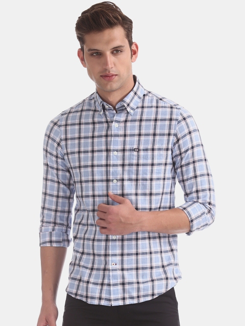 

Arrow Sport Men Blue & Off-White Slim Fit Checked Casual Shirt