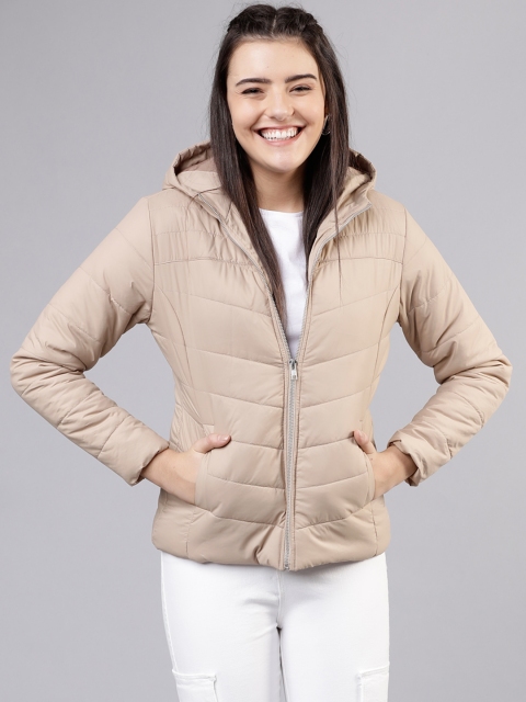 

Tokyo Talkies Women Beige Solid Puffer Jacket