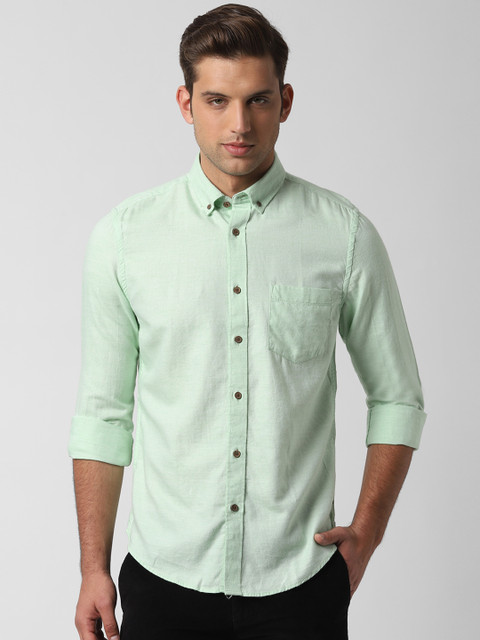 

Peter England Casuals Men Green Regular Fit Solid Casual Shirt