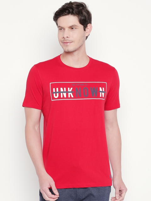 

Ajile by Pantaloons Men Red Printed Round Neck T-shirt