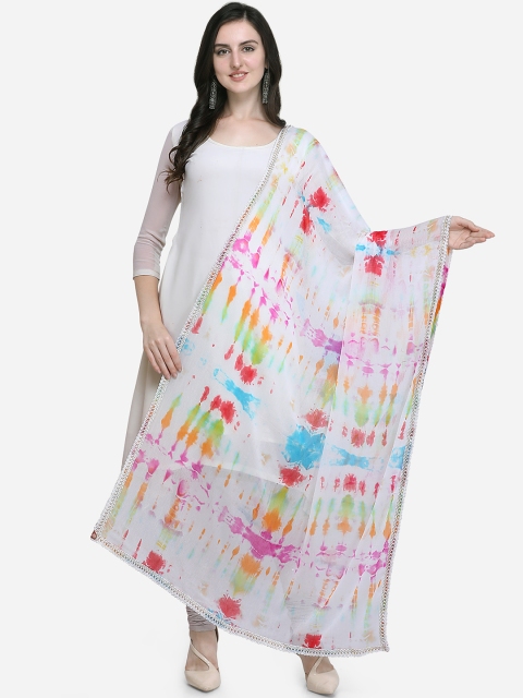 

Satrani White Printed Dupatta