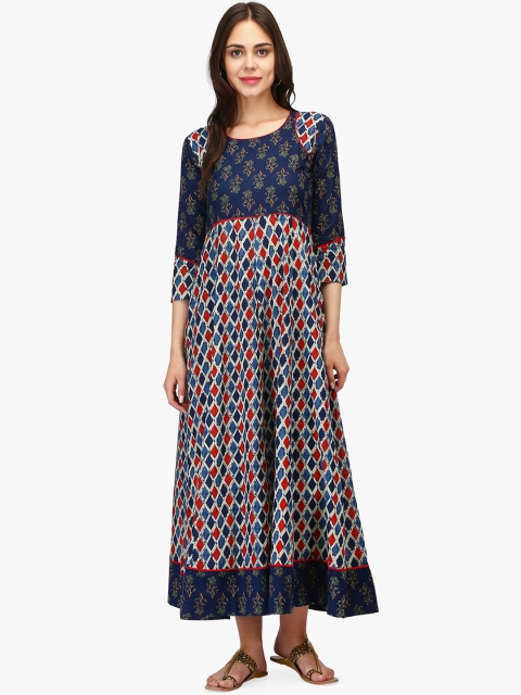 

Adizya Women Blue & Red Printed A-Line Kurta