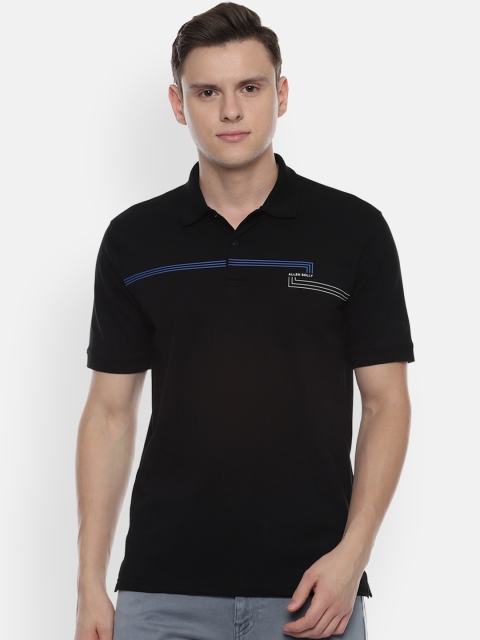 

Allen Solly Men Black Striped Polo Collar T-shirt