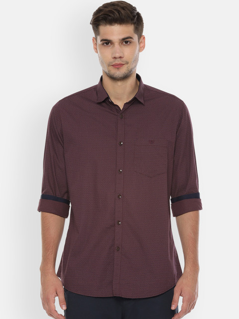 

Van Heusen Sport Men Maroon Slim Fit Printed Casual Shirt