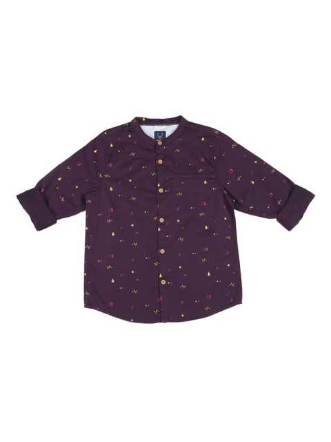 

Allen Solly Junior Boys Purple Regular Fit Printed Casual Shirt