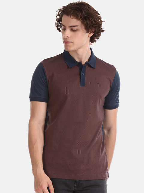 

Arrow Men Rust Brown Solid Polo Collar T-shirt
