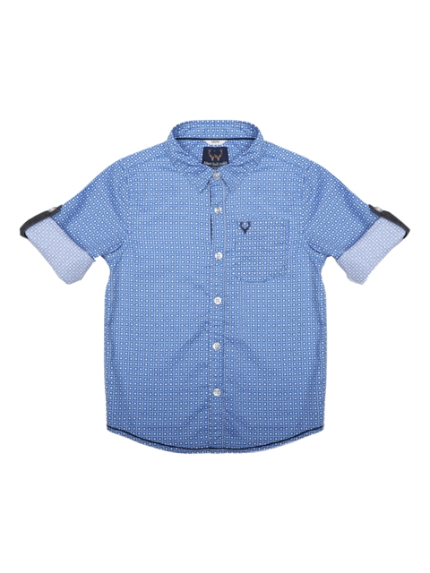 

Allen Solly Junior Boys Blue & White Regular Fit Printed Casual Shirt