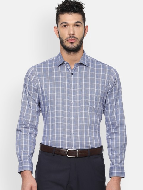 

Van Heusen Men Blue Slim Fit Checked Formal Shirt