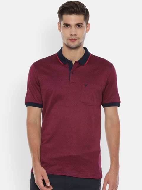 

Allen Solly Men Maroon Printed Polo Collar T-shirt