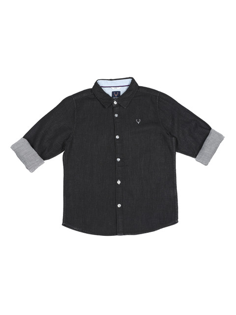 

Allen Solly Junior Boys Black Regular Fit Printed Casual Shirt