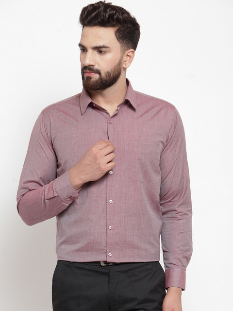 

Hancock Men Red Sport Slim Fit Solid Formal Shirt