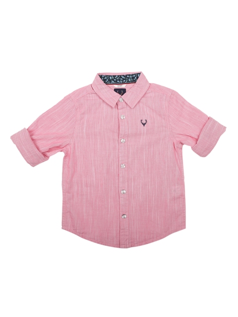 

Allen Solly Junior Boys Pink & White Regular Fit Self Design Casual Shirt