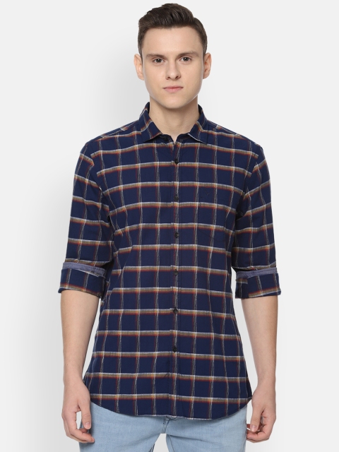 

Allen Solly Sport Men Navy Blue Regular Fit Checked Casual Shirt