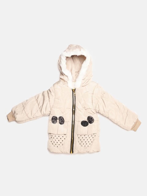 

The Sandbox Clothing Co. Girls Beige Solid Windcheater Jacket
