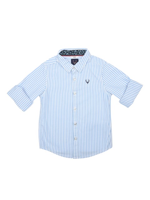 

Allen Solly Junior Boys Blue & White Regular Fit Striped Casual Shirt
