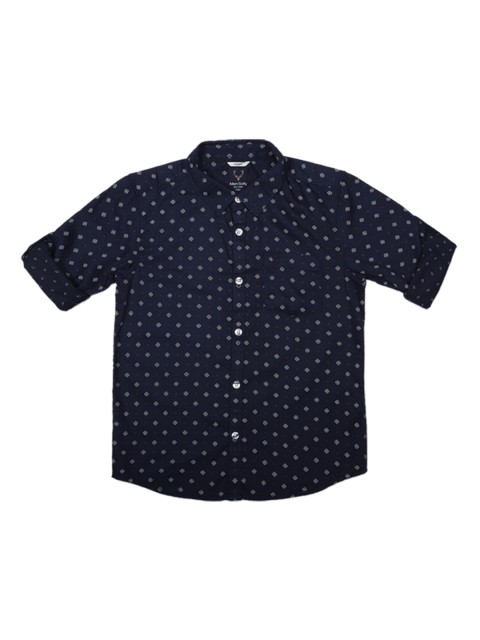 

Allen Solly Junior Boys Navy Blue & Off-White Regular Fit Printed Casual Shirt